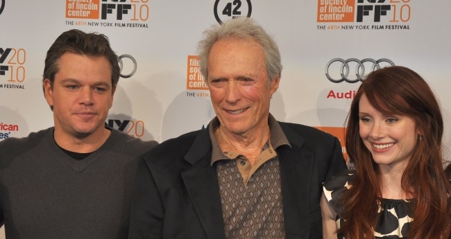 Clint Eastwood with Matt Damon (Left) and Bryce Dallas Howard (Right) at the New York Film Festival 2010