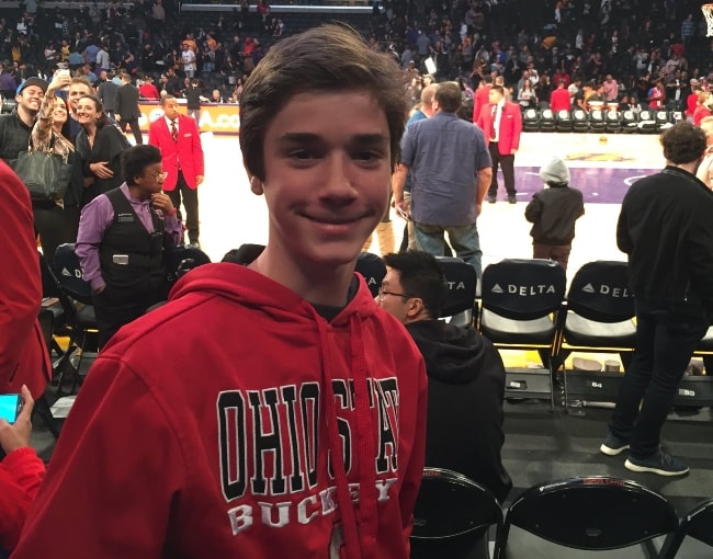 Daniel DiMaggio at a Lakers game in December 2017