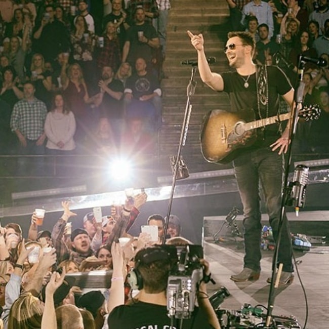 Eric Church as seen while performing for his fans