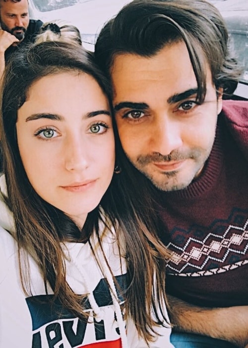 Hazal Kaya with Melih Selcuk in October 2017