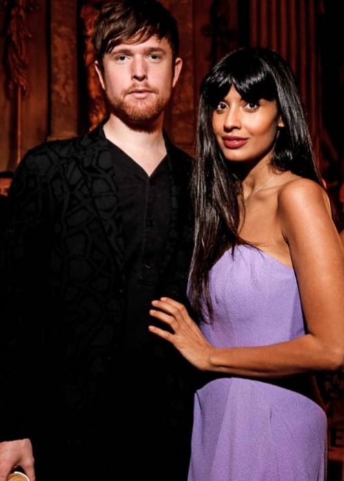 Jameela Jamil with James Blake in June 2018