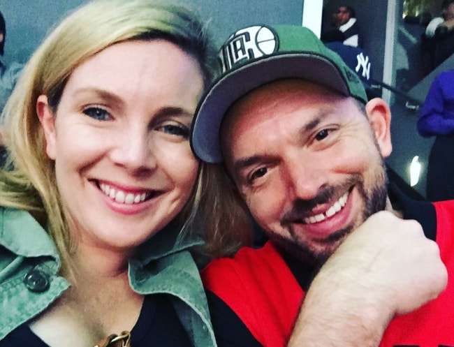 June Diane Raphael with Paul Scheer in December 2016