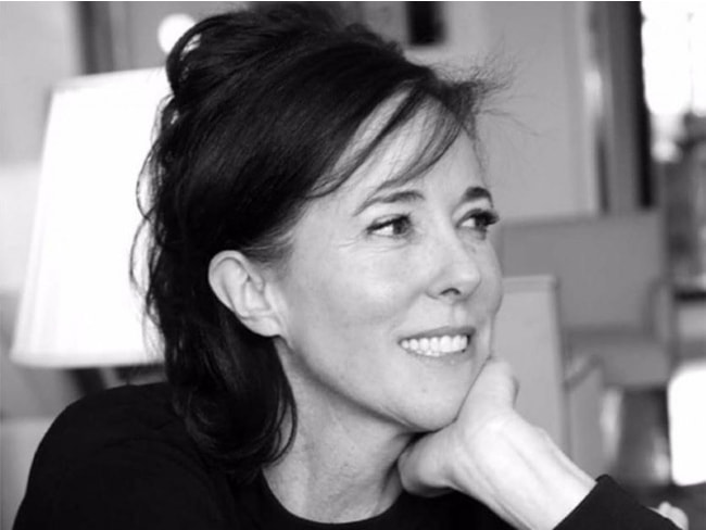 Kate Spade in a black-and-white still