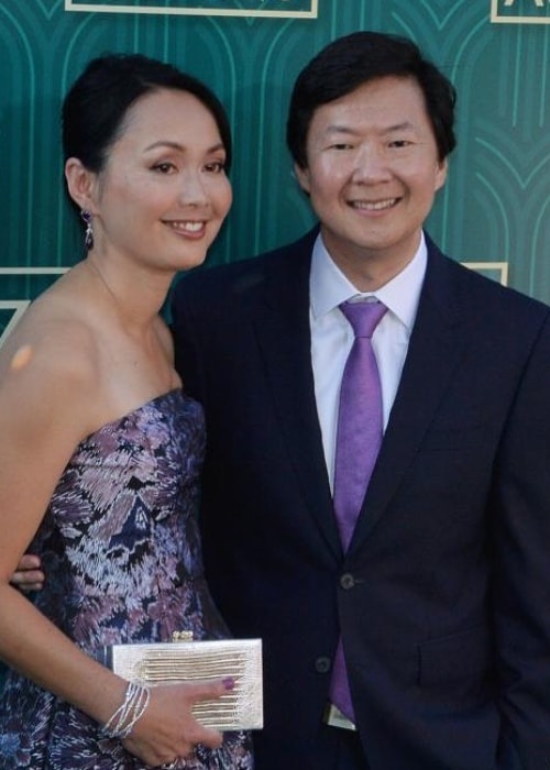 Ken Jeong with Tran Ho at the premiere of Crazy Rich Asians in 2018