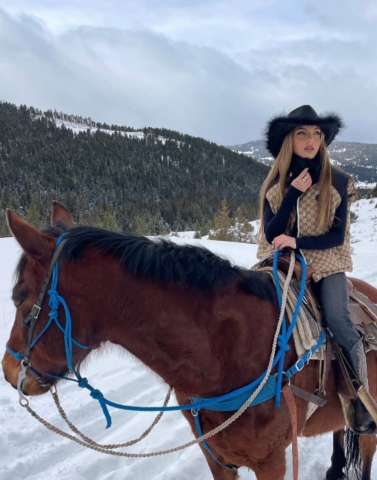 Lexi Rivera in a cool weather in Montana in February 2023