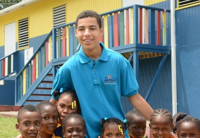 Marcus Scribner working for the Sandals Foundation in April 2016