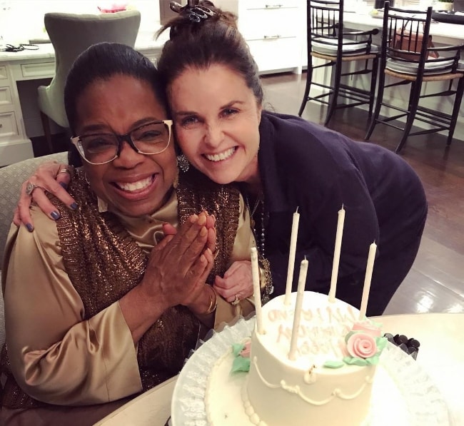 Maria Shriver (Right) with Oprah Winfrey celebrating Oprah's birthday in 2018