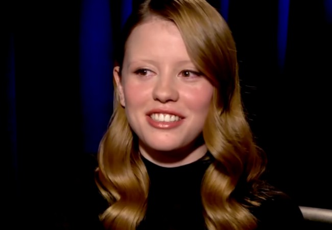 Mia Goth during an interview in February 2017