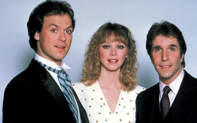 Michael Keaton (Left) with Shelley Long and Henry Winkler (Right)