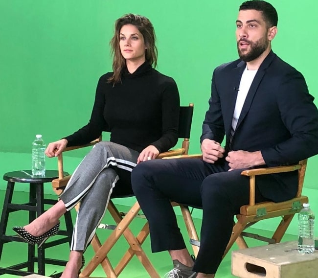 Missy Peregrym with Zeeko Zaki during a press tour in September 2018