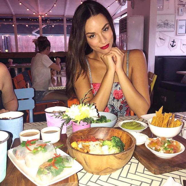 Monika Radulovic while having a meal at Sea Circus Bali in December 2017