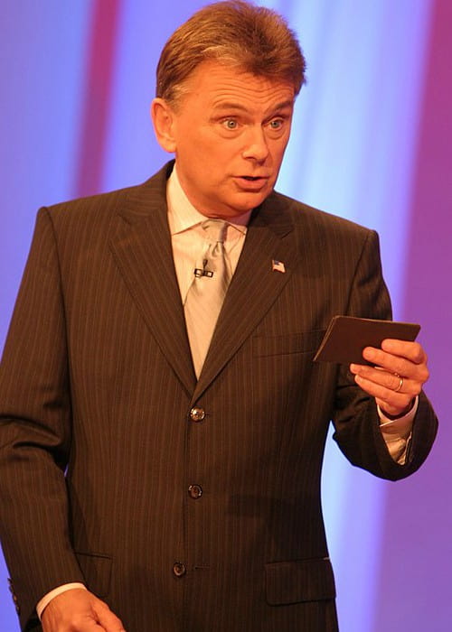 Pat Sajak during a taping of the game show Wheel of Fortune in February 2006