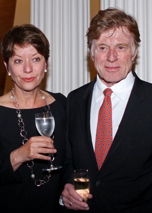 Robert Redford with Mrs Sibylle Szaggers Redford in April 2012