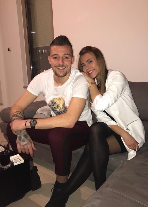 Sergej Milinkovic-Savic with his love-interest in April 2018