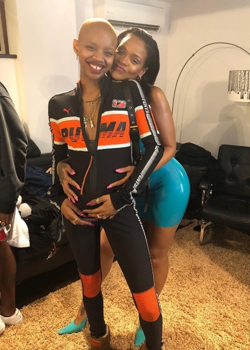 Slick Woods (Left) with Rihanna