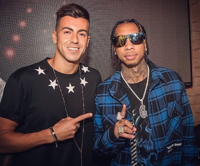 Stephan El Shaarawy (Left) with Tyga in August 2018