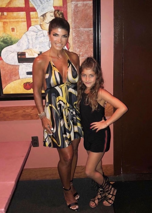Teresa Giudice with her daughter at Due Amici Restaurant in August 2018