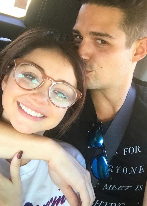 Wells Adams in a car-selfie with Sarah Hyland in October 2018