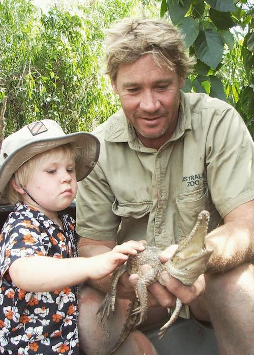 Young Robert Irwin with his dad in September 2018