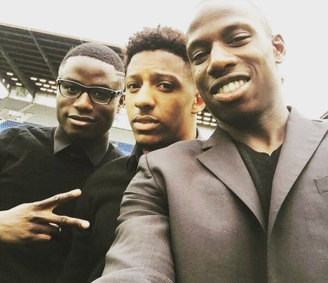 Abdoulaye Doucouré taking a selfie with Steven Moreira (Center) and Paul-Georges Ntep (Left) in April 2018