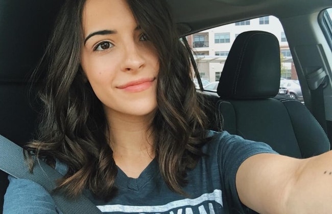 Alyssa Shouse in a car-selfie in July 2017