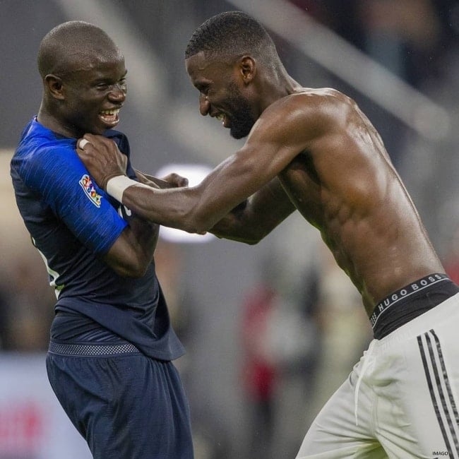 Antonio Rüdiger (Right) in a picture with N'Golo Kanté
