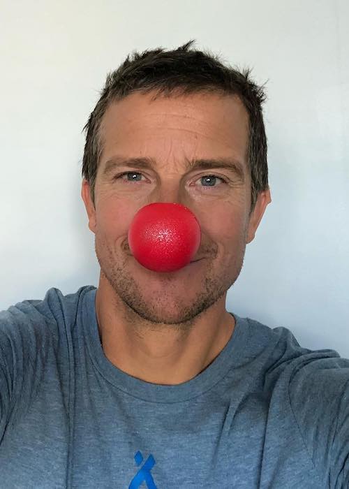 Bear Grylls celebrating Red Nose Day USA in May 2018