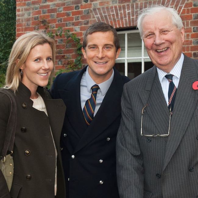 Bear Grylls with Shara Cannings Knight (Left) and uncle Andrew Myrtle (Right) as seen in May 2018