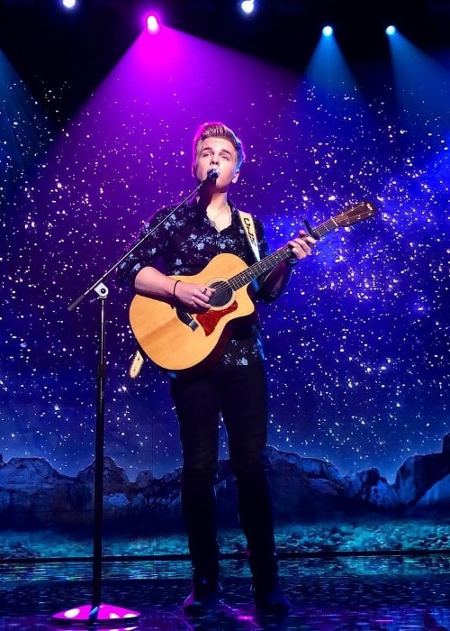 Caleb Lee Hutchinson as seen while performing in May 2018