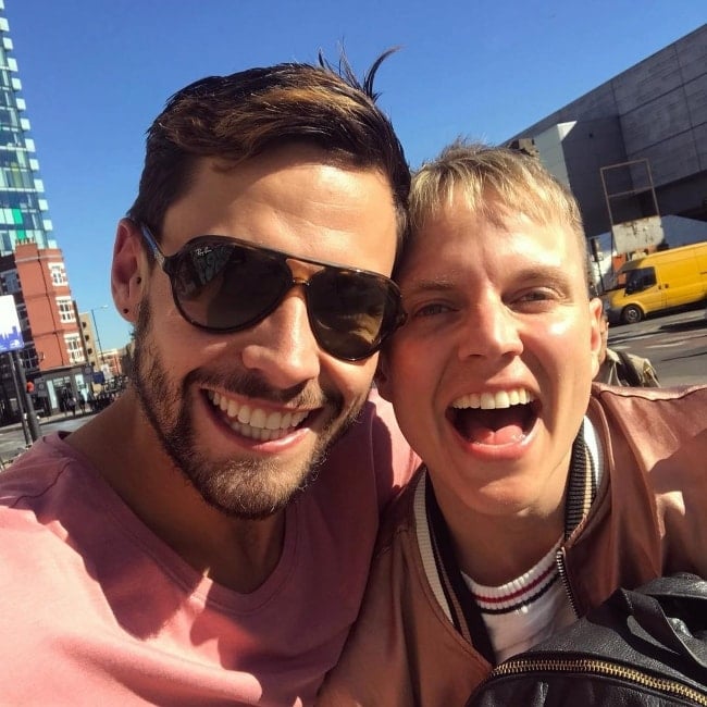Courtney Act (Right) with Andrew Brady in London, United Kingdom in September 2018