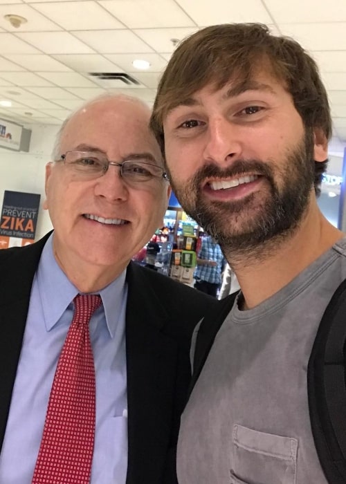 Dave Haywood in an airport-selfie with his dad in September 2017