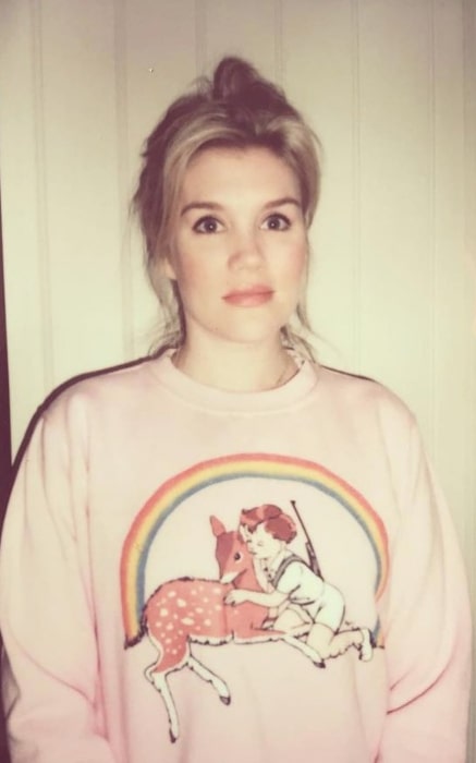 Emerald Fennell in a pretty jumper