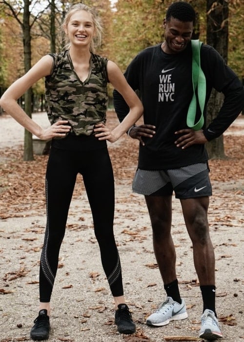 Joe Holder during a workout session with Romee Strijd in January 2018