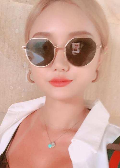 LE in an Instagram selfie as seen in October 2018