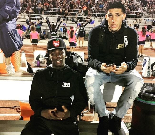 LiAngelo Ball (Right) with Eli Scott in October 2016