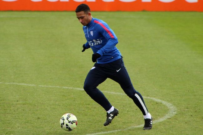Memphis Depay training with the Netherlands national team on March 30, 2015