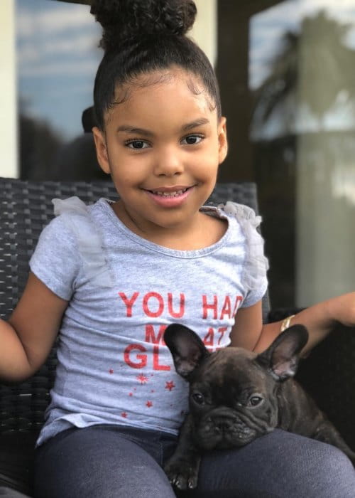 Nareah Pierre with her dog as seen in April 2018