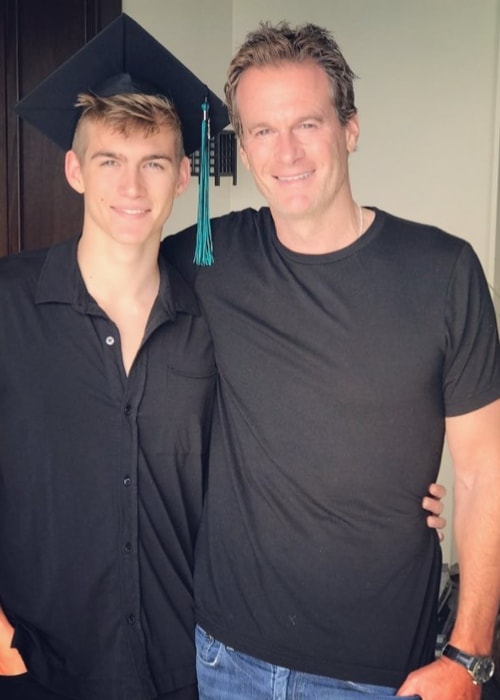 Rande Gerber with his son Presley in June 2017