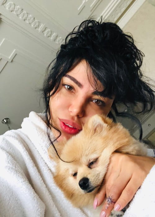 Shorena Begashvili in a selfie with her dog as seen in November 2018