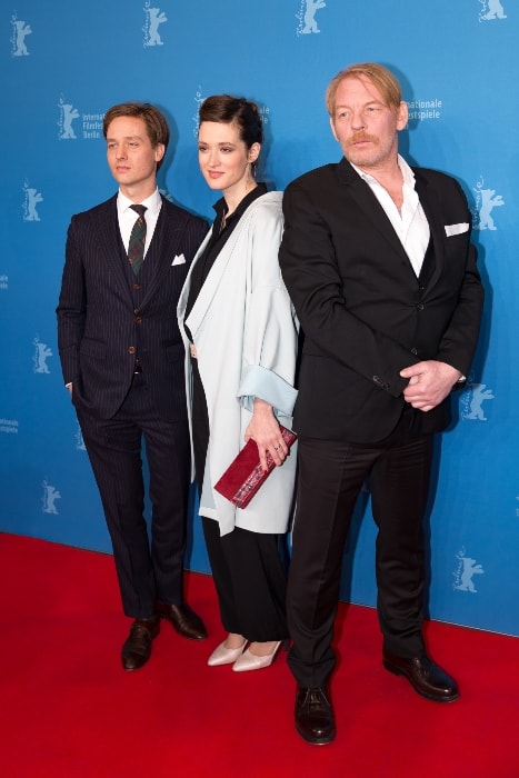 Tom Schilling with Friederike Becht (Center) and Ben Becker (Right) presenting 'The Same Sky' at the Berlinale 2017