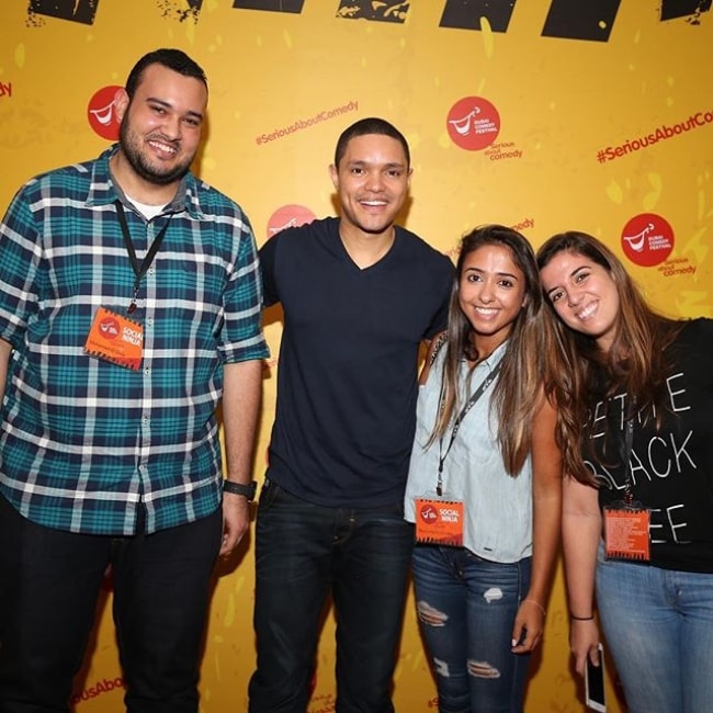 Trevor Noah (Second from Left) at the Dubai Comedy Festival in November 2015