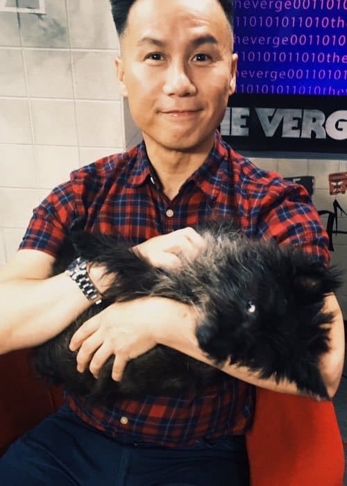 BD Wong with his dog as seen in August 2016