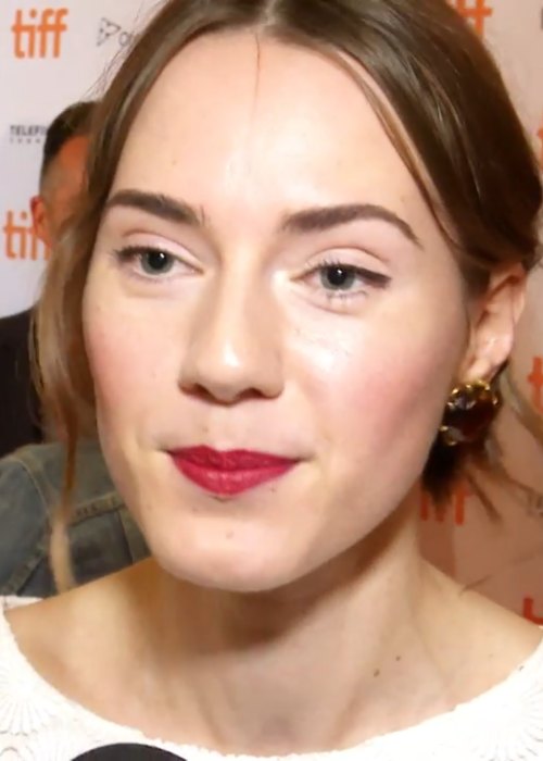 Caren Pistorius in a still from an interview during the premiere of Denial in 2016