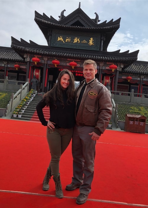 Casper Van Dien with Jennifer Van Dien in Ningbo in March 2018