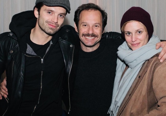 Denise Gough with Yorgos Pirpassopoulos (Center) and Sebastian Stan