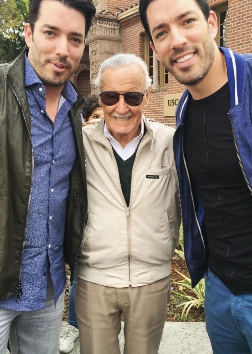 Drew Scott with Stan Lee (Center) and Jonathan Silver Scott (Left)