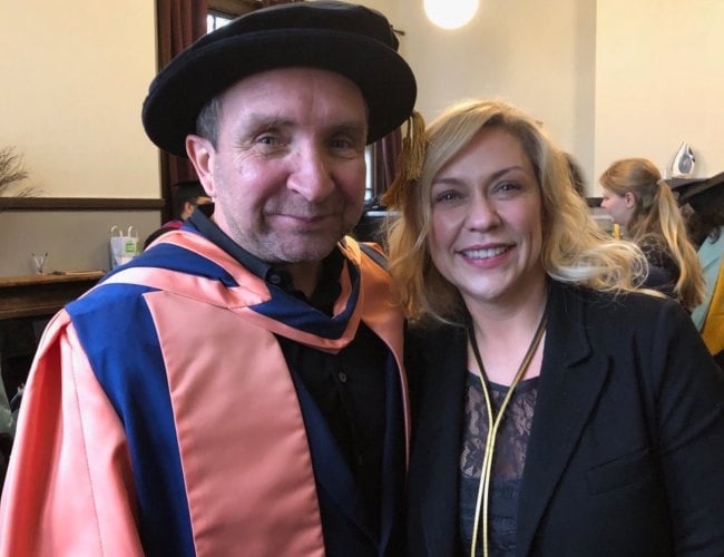 Eddie Marsan and Janine Schneider as seen in November 2018