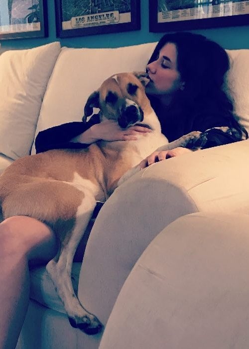 Erica Dasher with her dog as seen in September 2018