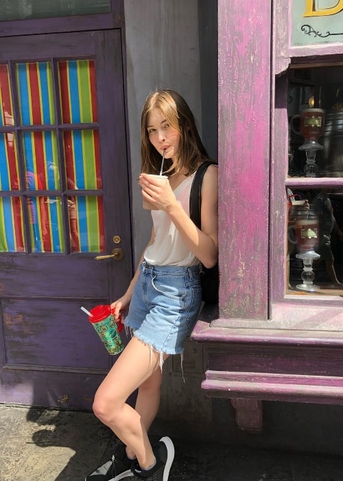 Grace Elizabeth enjoying her Butterbeer in April 2018