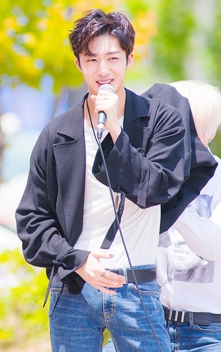 Hyungwon as seen at a fanmeet in May 2016